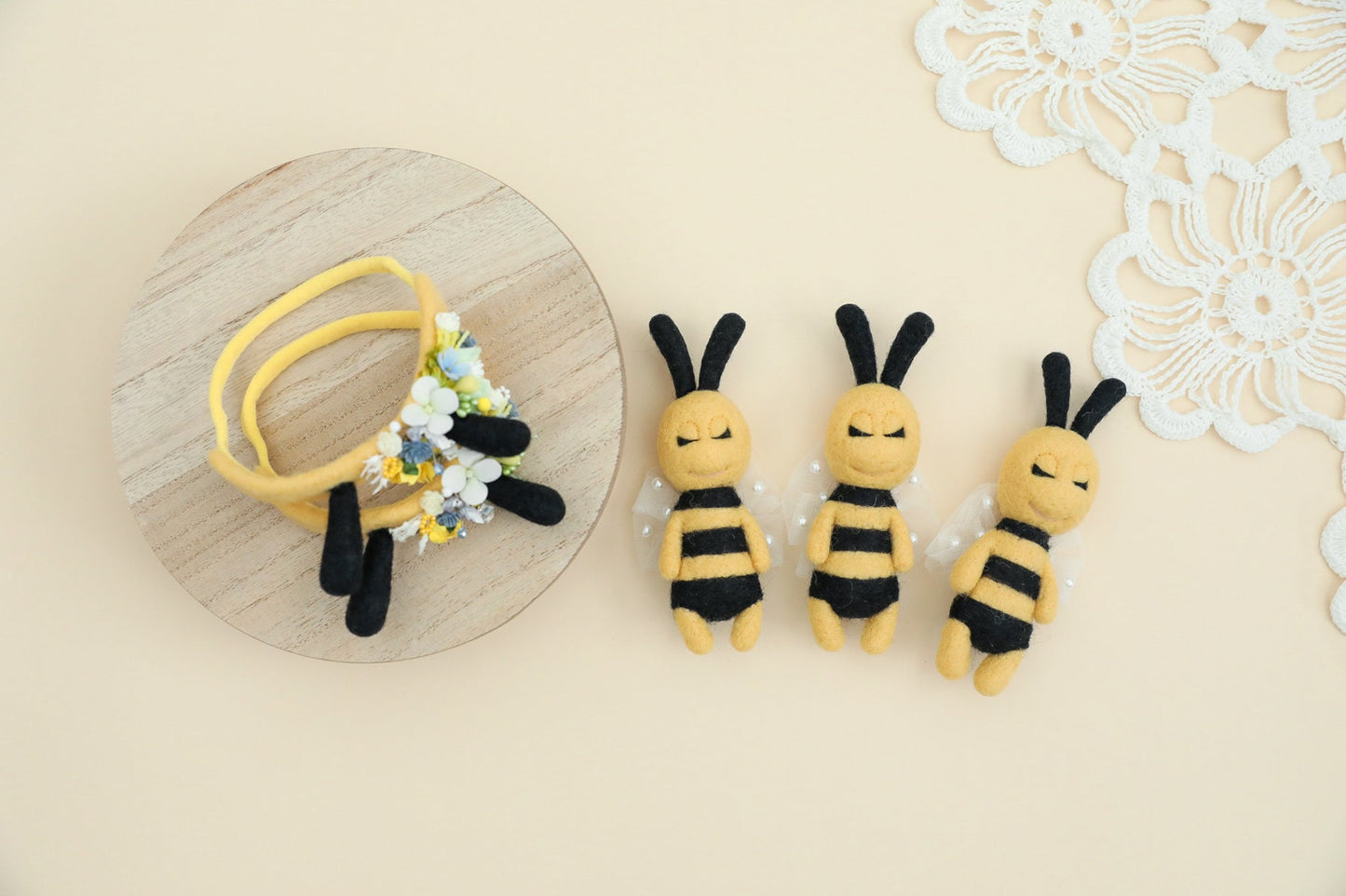 RTS! Felted bumblebee props