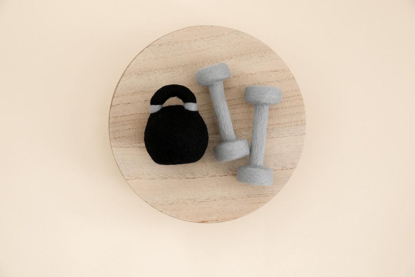 MADE TO ORDER! Felted Kettlebell and dumbbell weights set