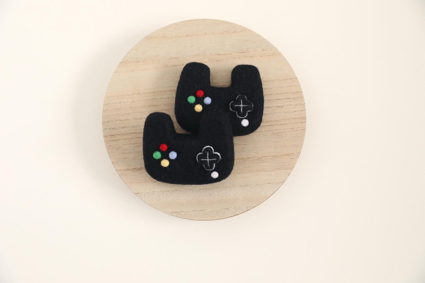 MADE TO ORDER! Felted black game controller