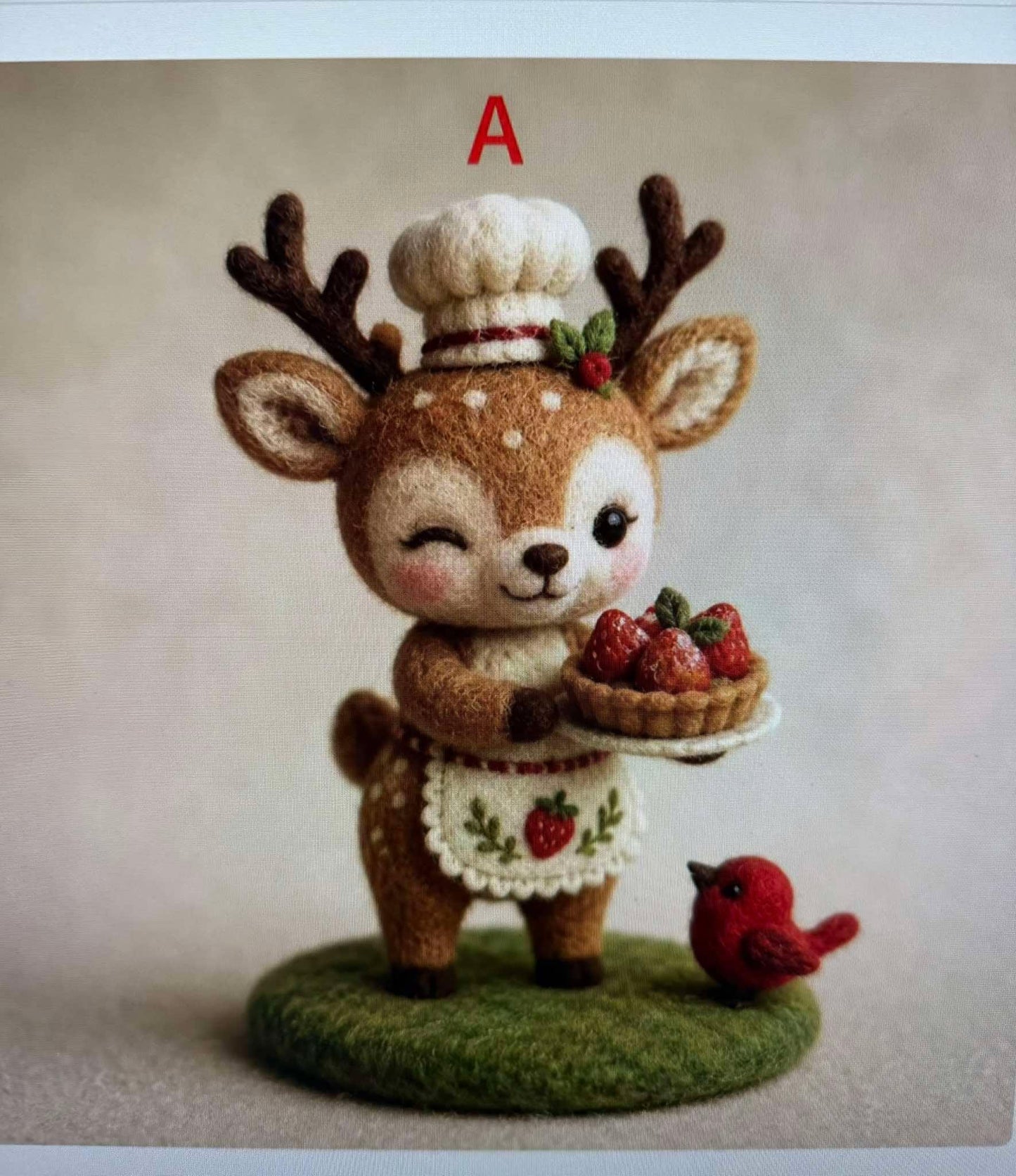 CUSTOM LISTING for Angela! Felted reindeer lovie