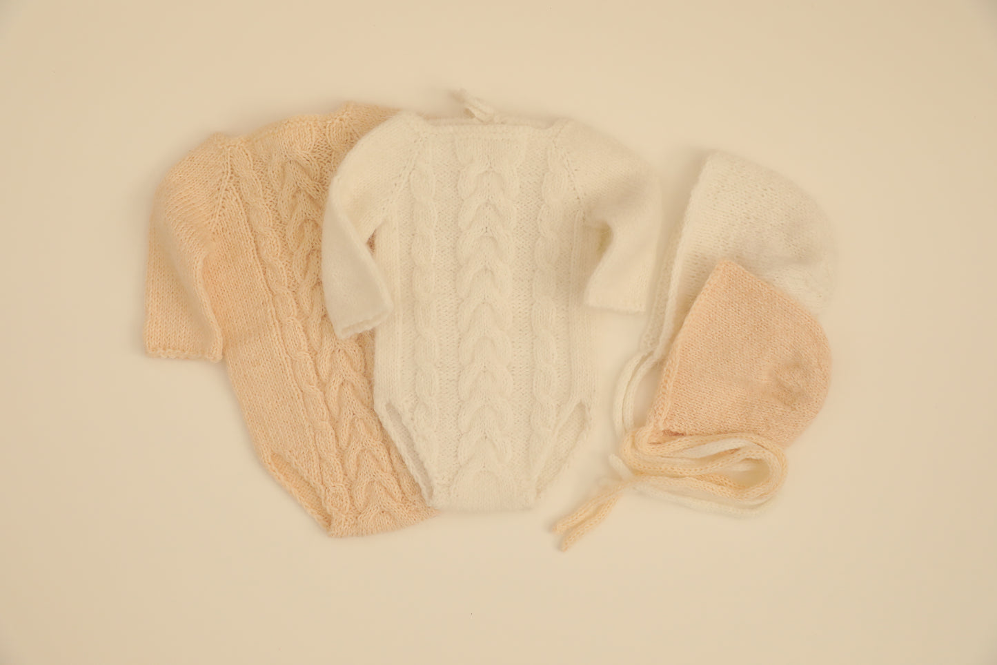 RTS! 4pcs set Newborn/preemie footless rompers with bonnets