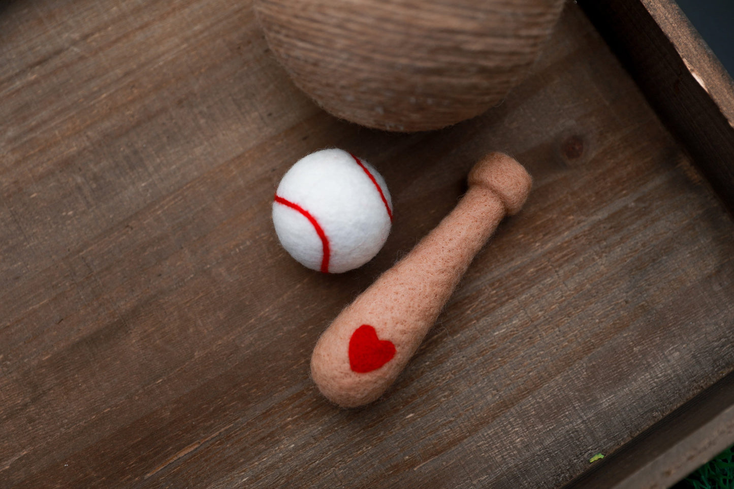 MADE TO ORDER! Felted baseball set