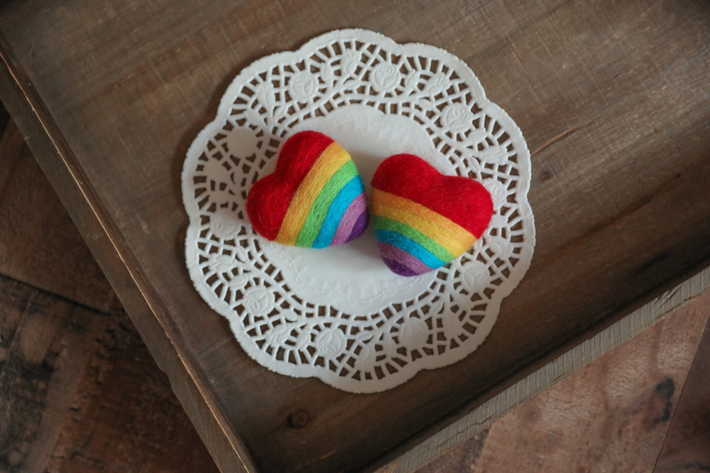 RTS! Felted rainbow heart