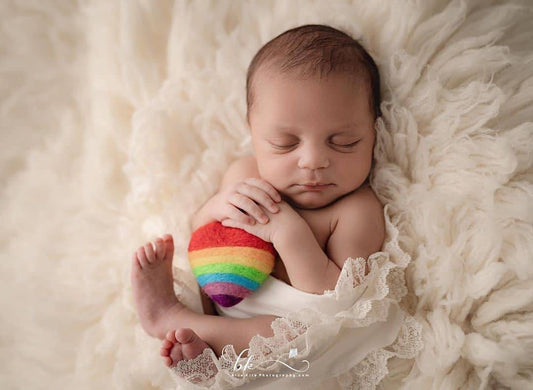 rainbow felted heart