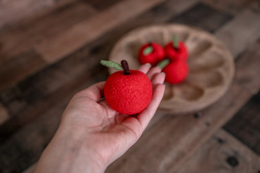 RTS! Felted apple | Newborn photography props Back to school props Wool red apple