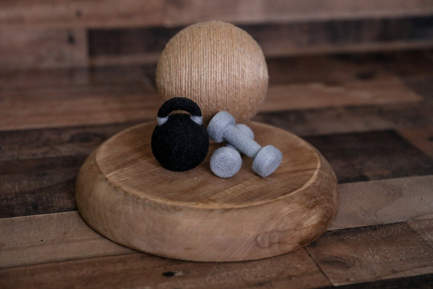 MADE TO ORDER! Felted Kettlebell and dumbbell weights set
