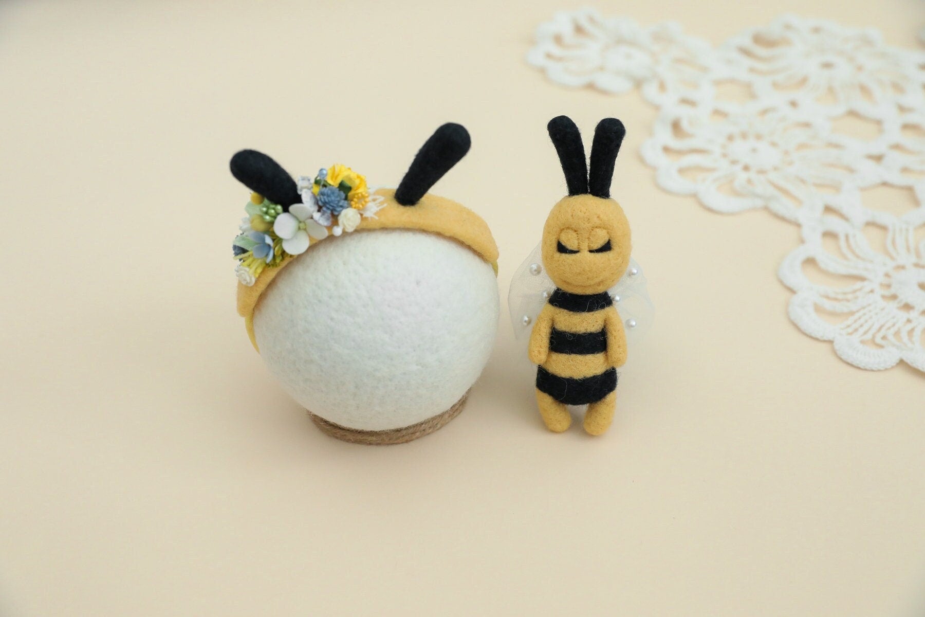 MADE TO ORDER! Felted bumblebee props