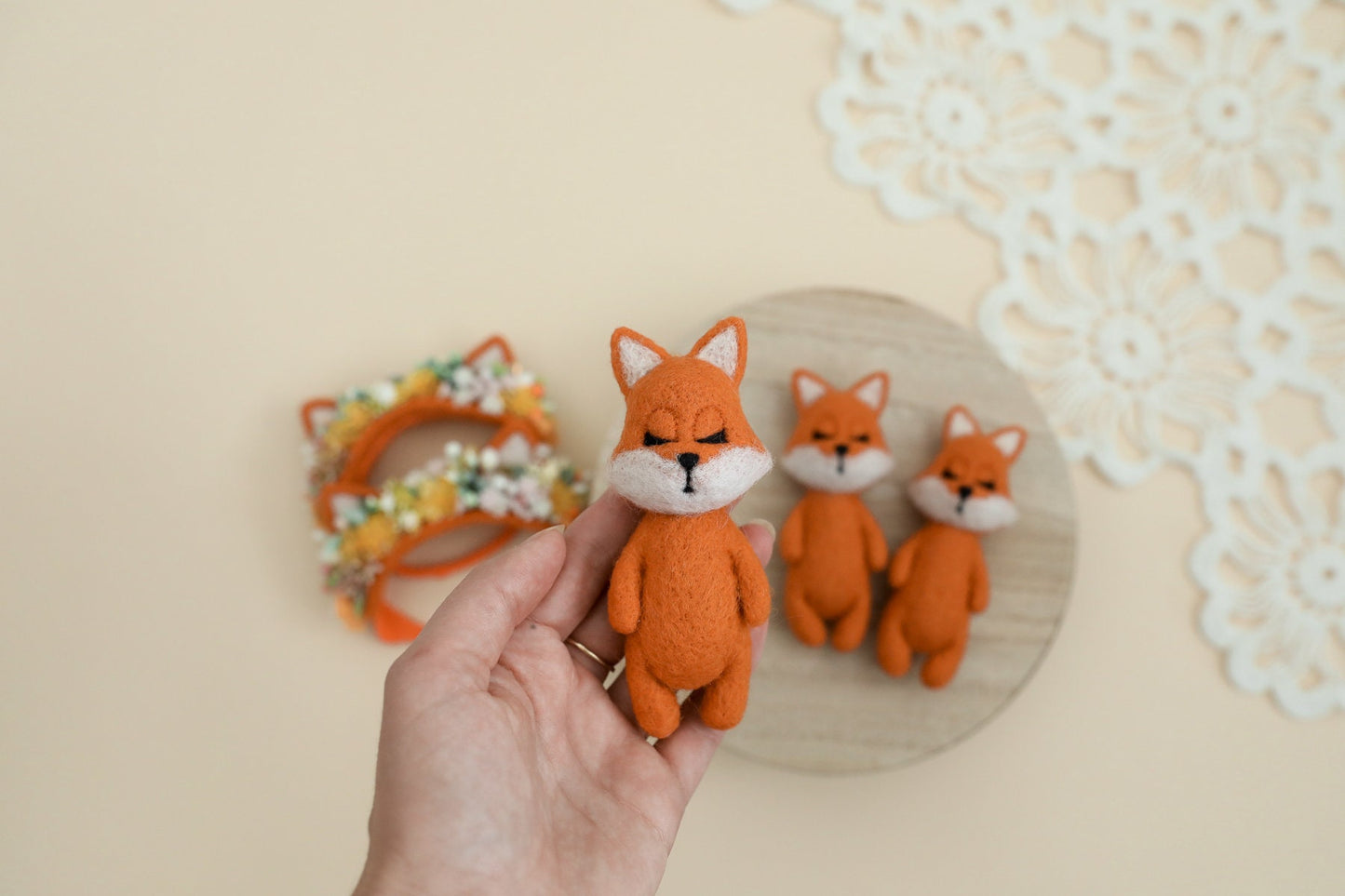 MADE TO ORDER! Felted fox props