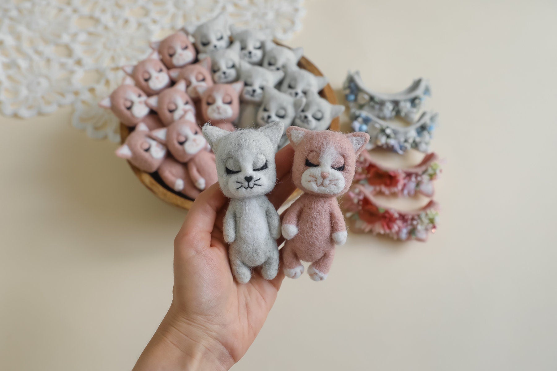 RTS! Felted kitten props