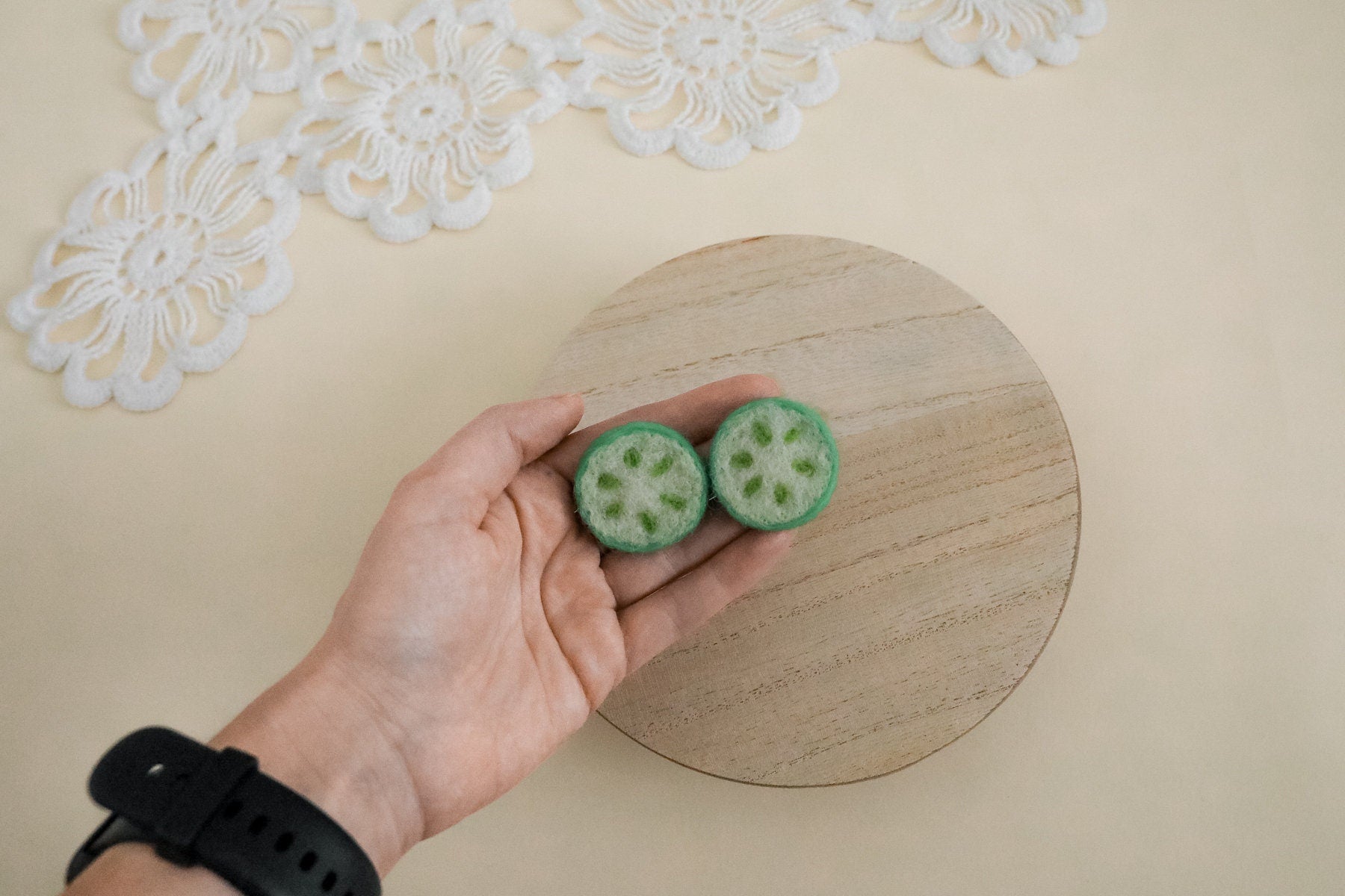 RTS! Felted cucumbers