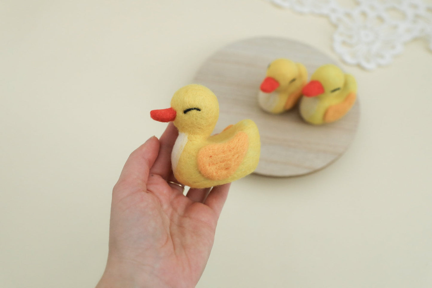 MADE TO ORDER! Felted duck | Easter baby props Felted stuffie toys Newborn photography props Wool props Wool yellow duck