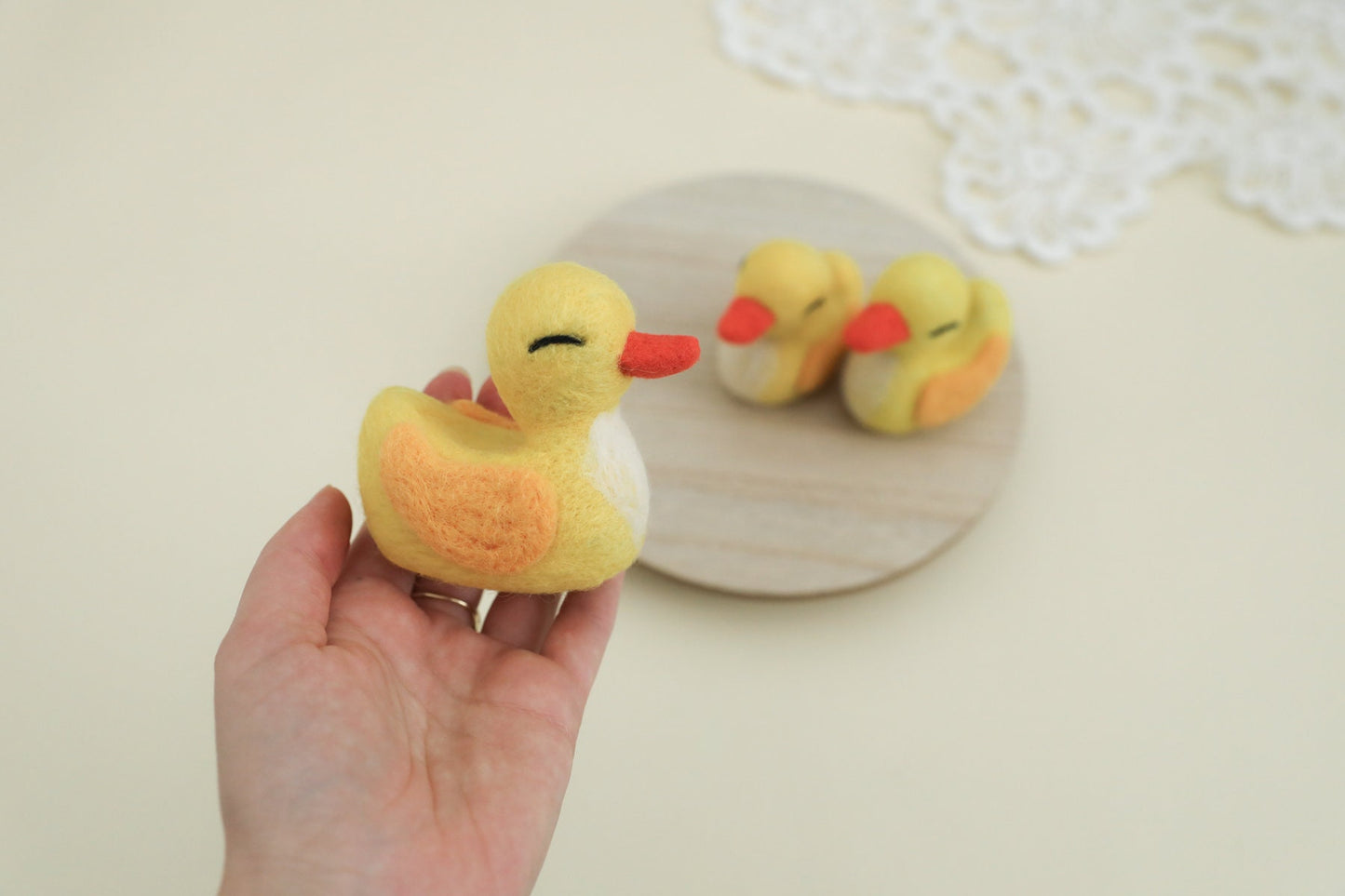 MADE TO ORDER! Felted duck | Easter baby props Felted stuffie toys Newborn photography props Wool props Wool yellow duck