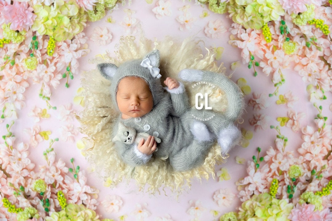 MADE TO ORDER! Felted kitten props | Newborn photography prop Wool animal toy Felted cat toy Kitten headband