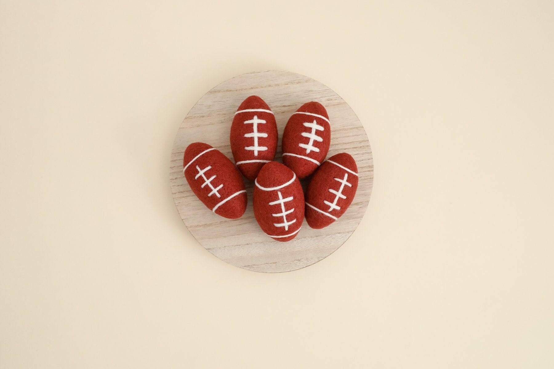 Felted sport props for newborn photography