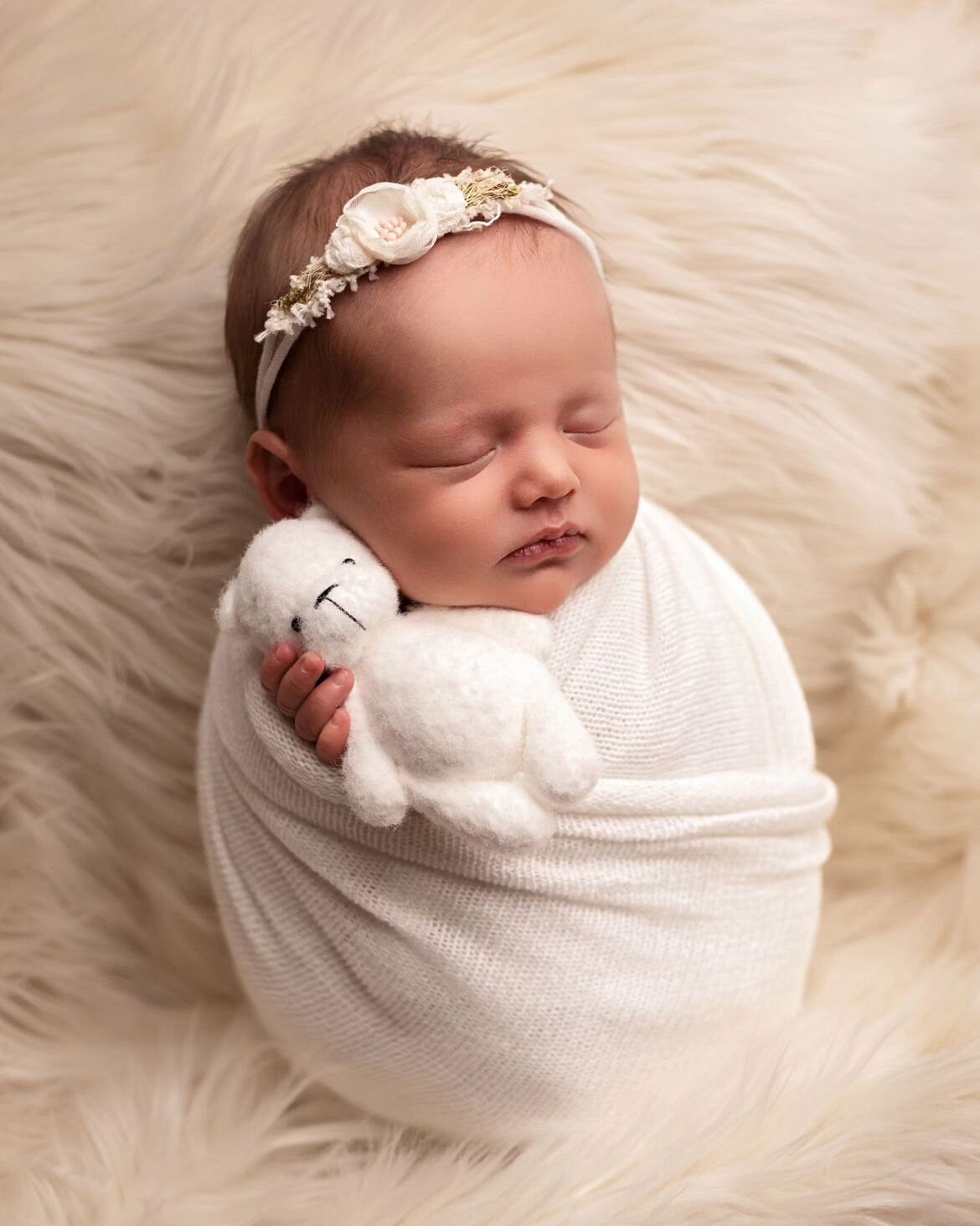 RTS! Knitted white teddy bear