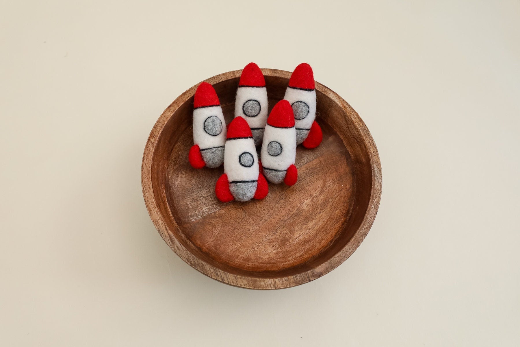 Felted rocket toy