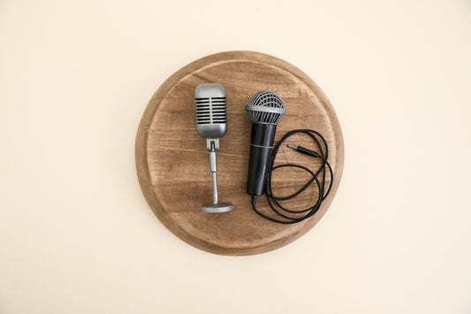 Newborn mini microphone prop. Vintage microphone