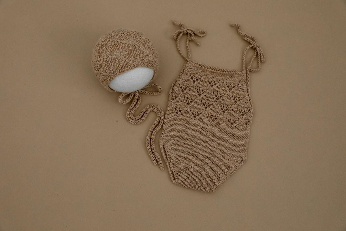 RTS! Romper and bonnet set