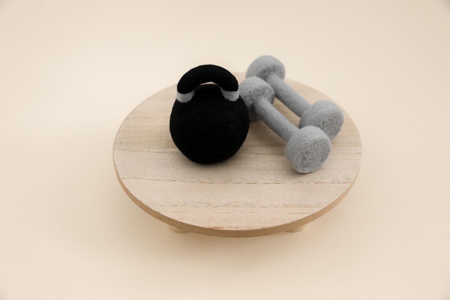 MADE TO ORDER! Felted Kettlebell and dumbbell weights set