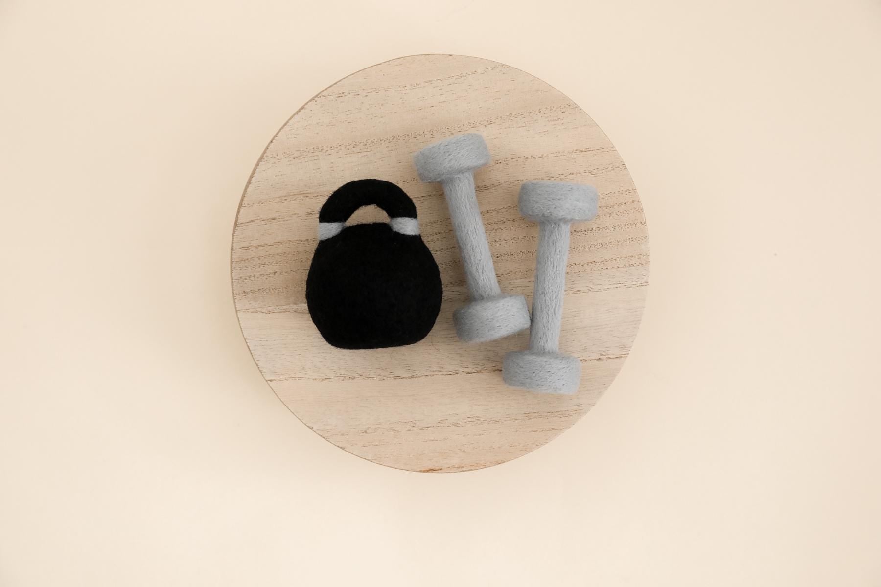 MADE TO ORDER! Felted Kettlebell and dumbbell weights set