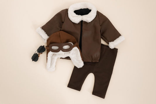 RTS! Newborn pilot/aviator 3pcs outfit