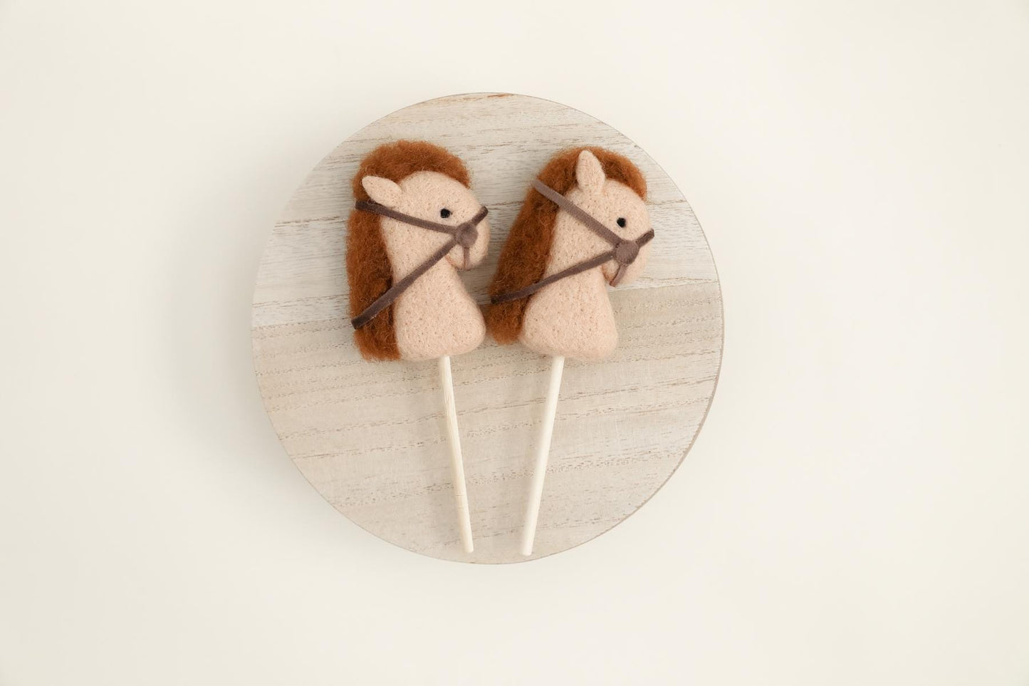 RTS! Felted stick horse toy