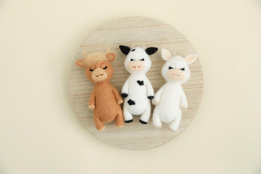 MADE TO ORDER! Felted cow toy
