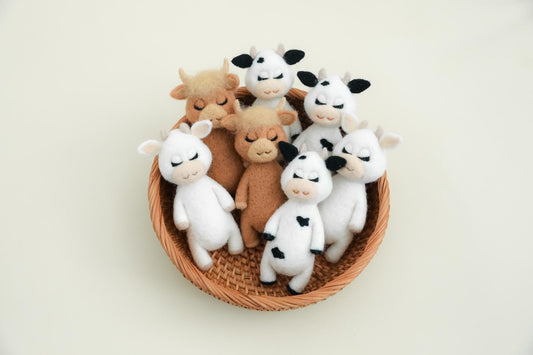 RTS! Felted cow toy