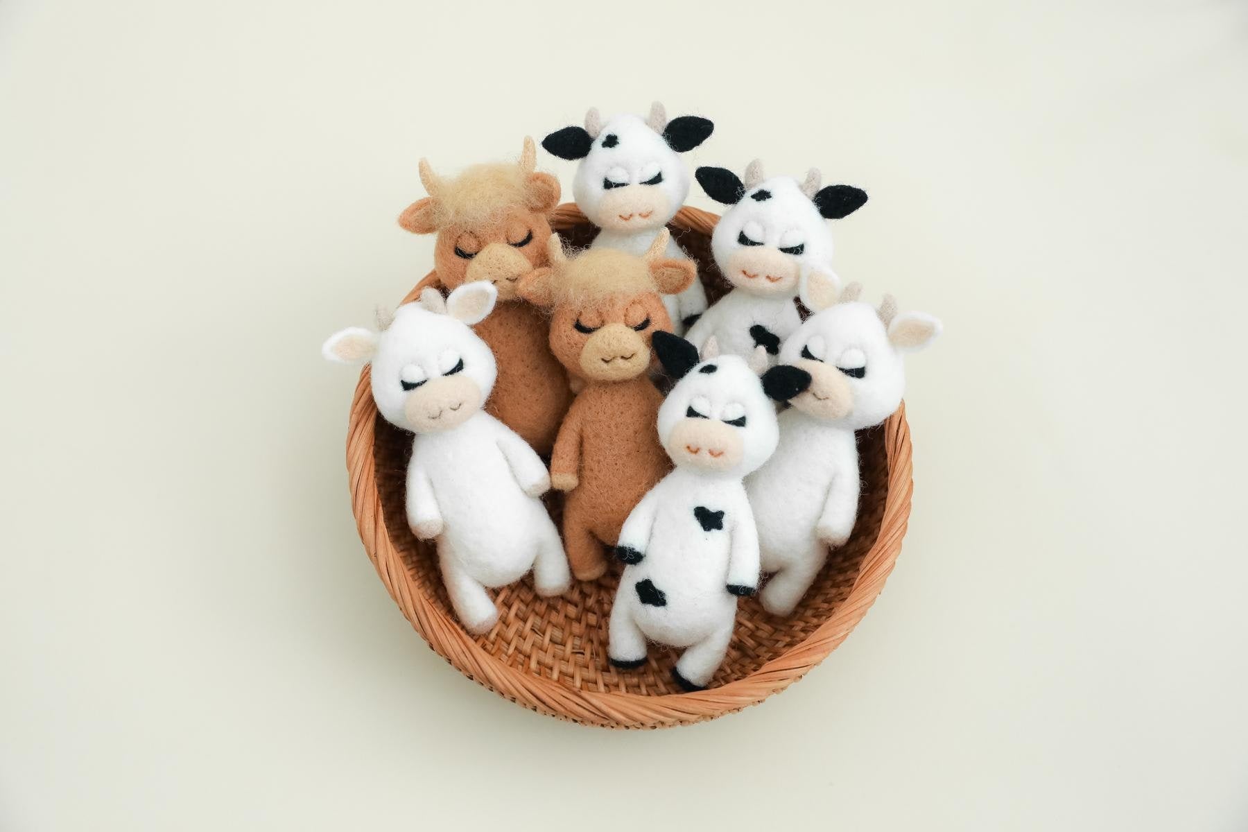 MADE TO ORDER! Felted cow toy