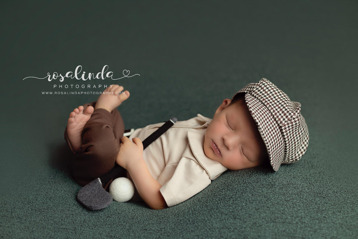 MADE TO ORDER! Newborn 3pcs boys golf outfit