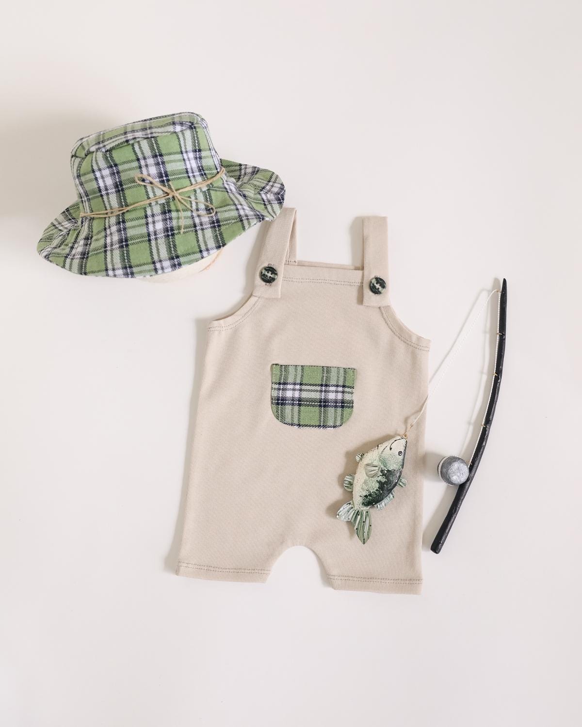 MADE TO ORDER! Newborn fisherman outfit