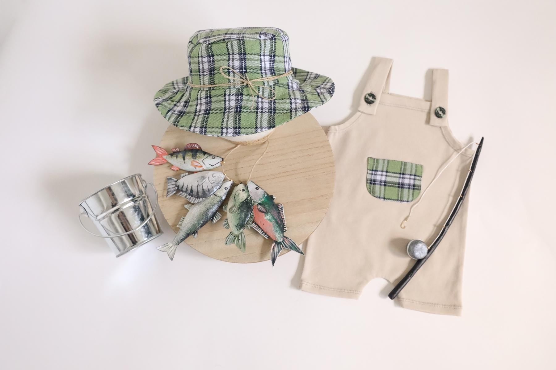 MADE TO ORDER! Newborn fisherman outfit
