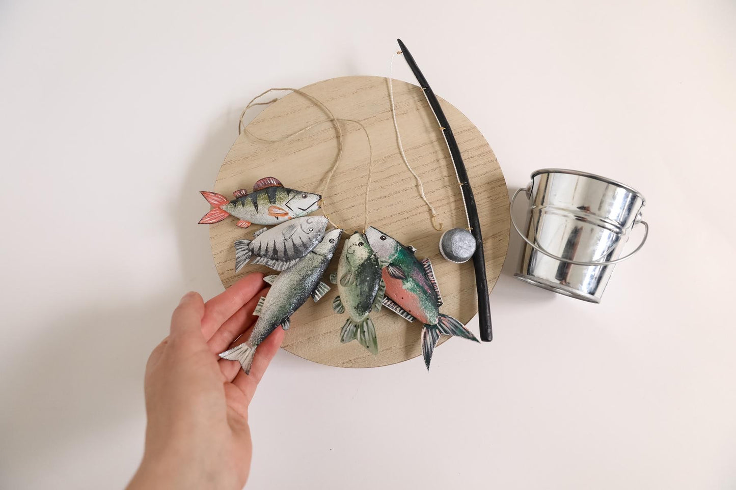 MADE TO ORDER! Fishing props | Fishing rod with fish Newborn photography props Fisherman props Decorative accessory Mini fishing pole set