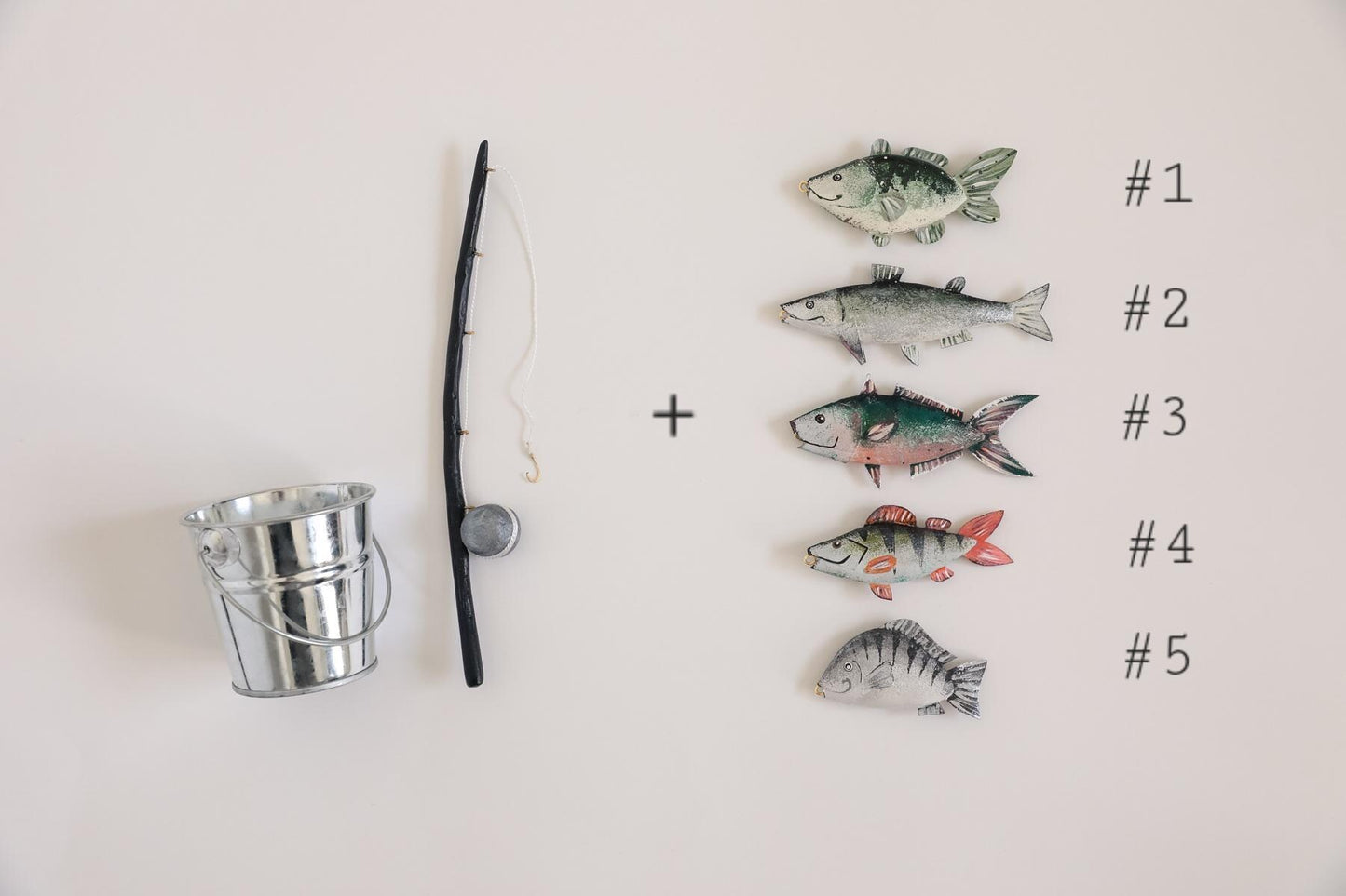 MADE TO ORDER! Fishing props | Fishing rod with fish Newborn photography props Fisherman props Decorative accessory Mini fishing pole set