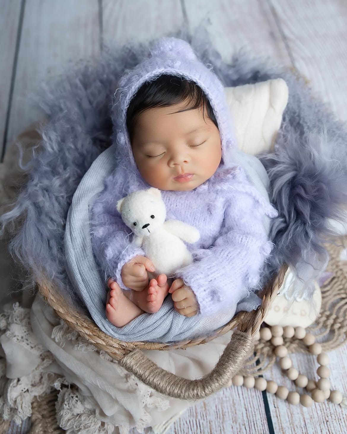 RTS! Knitted white teddy bear