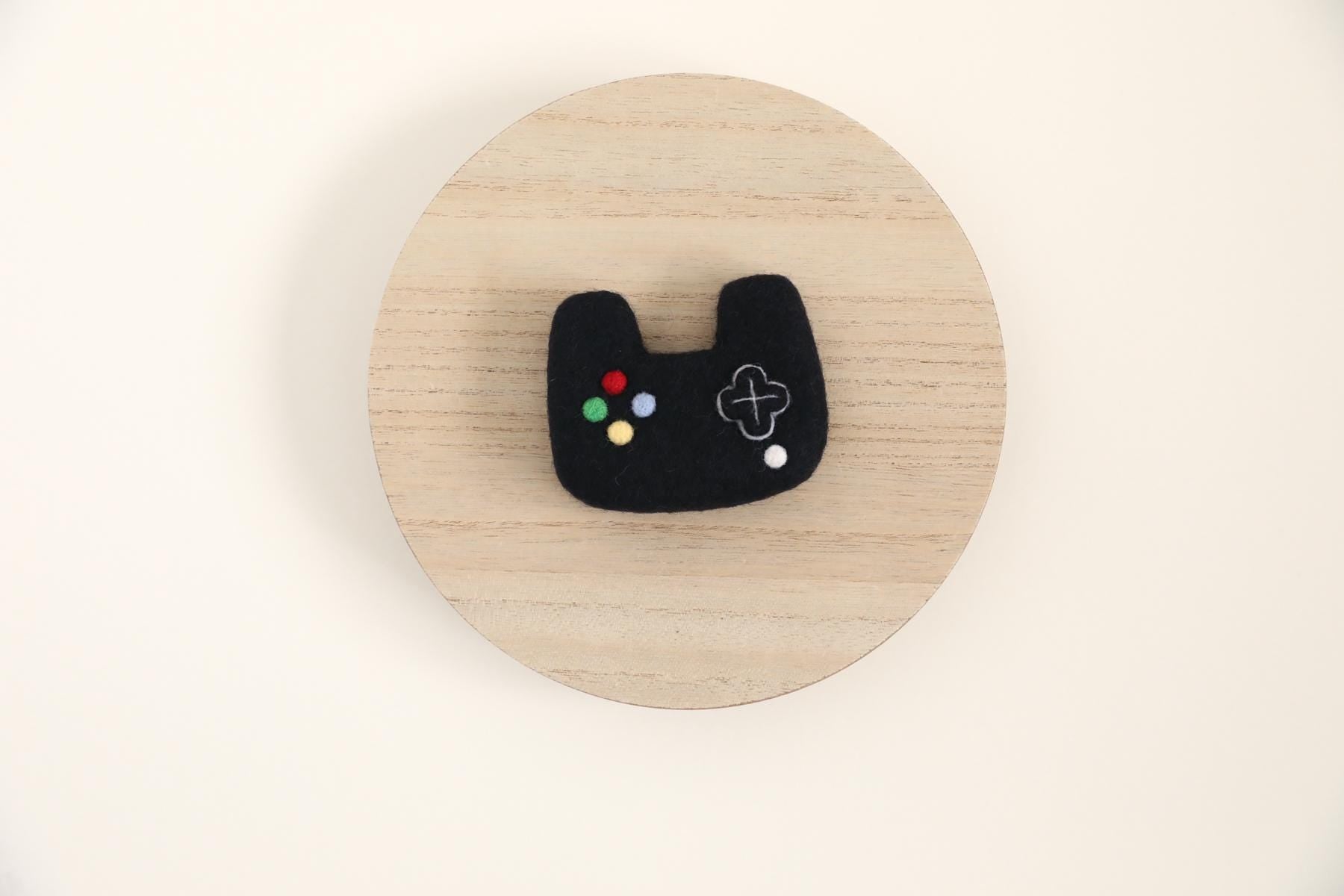 MADE TO ORDER! Felted black game controller
