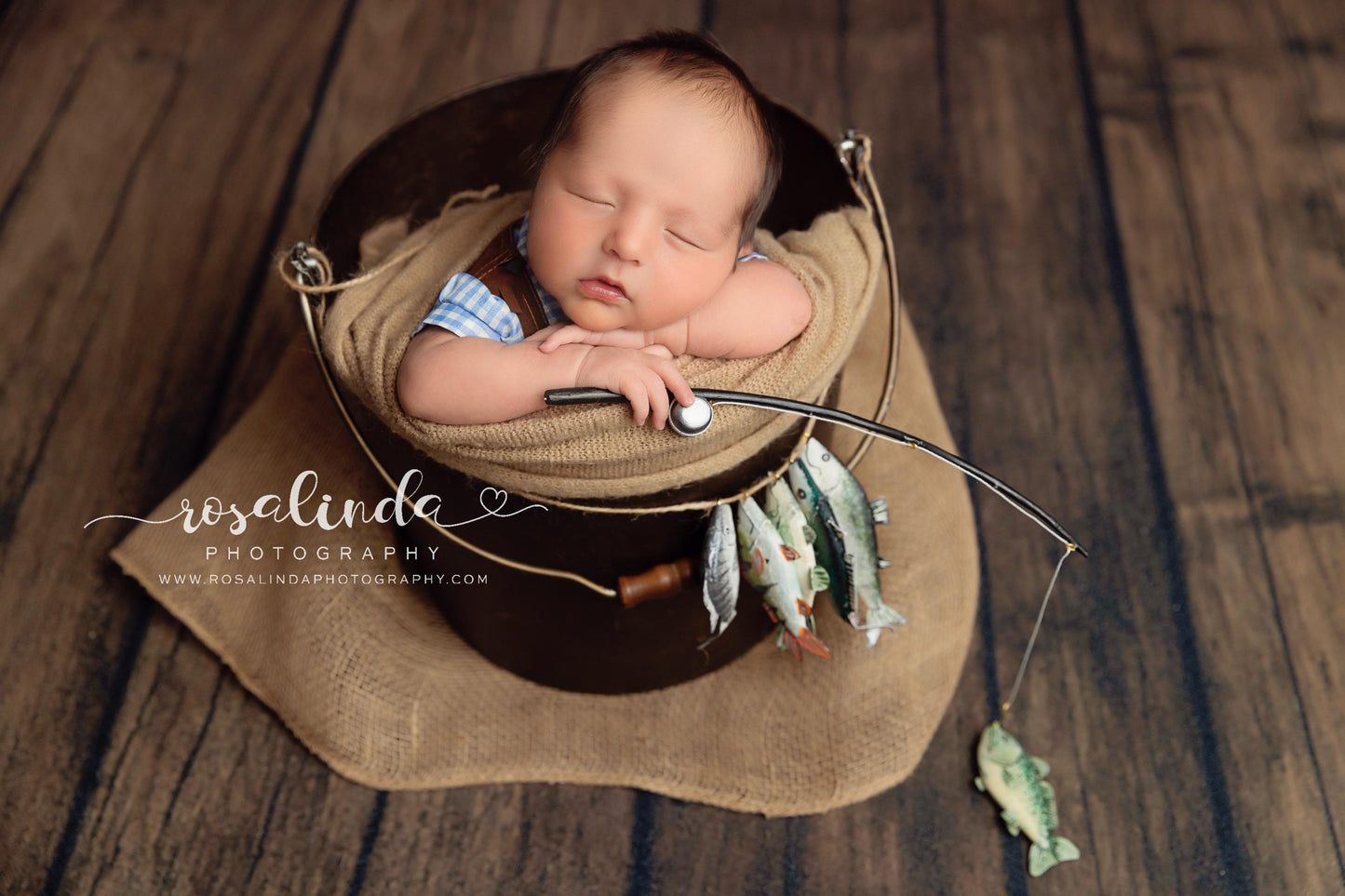 MADE TO ORDER! Fishing props | Fishing rod with fish Newborn photography props Fisherman props Decorative accessory Mini fishing pole set