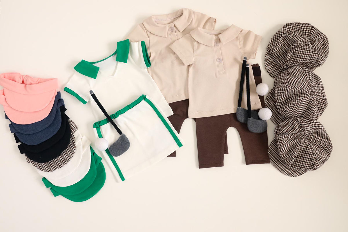 MADE TO ORDER! Newborn 3pcs boys golf outfit