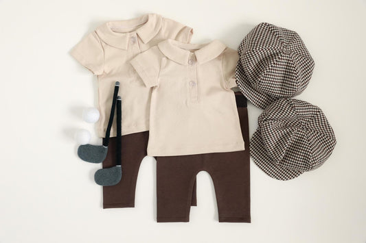MADE TO ORDER! Newborn 3pcs boys golf outfit