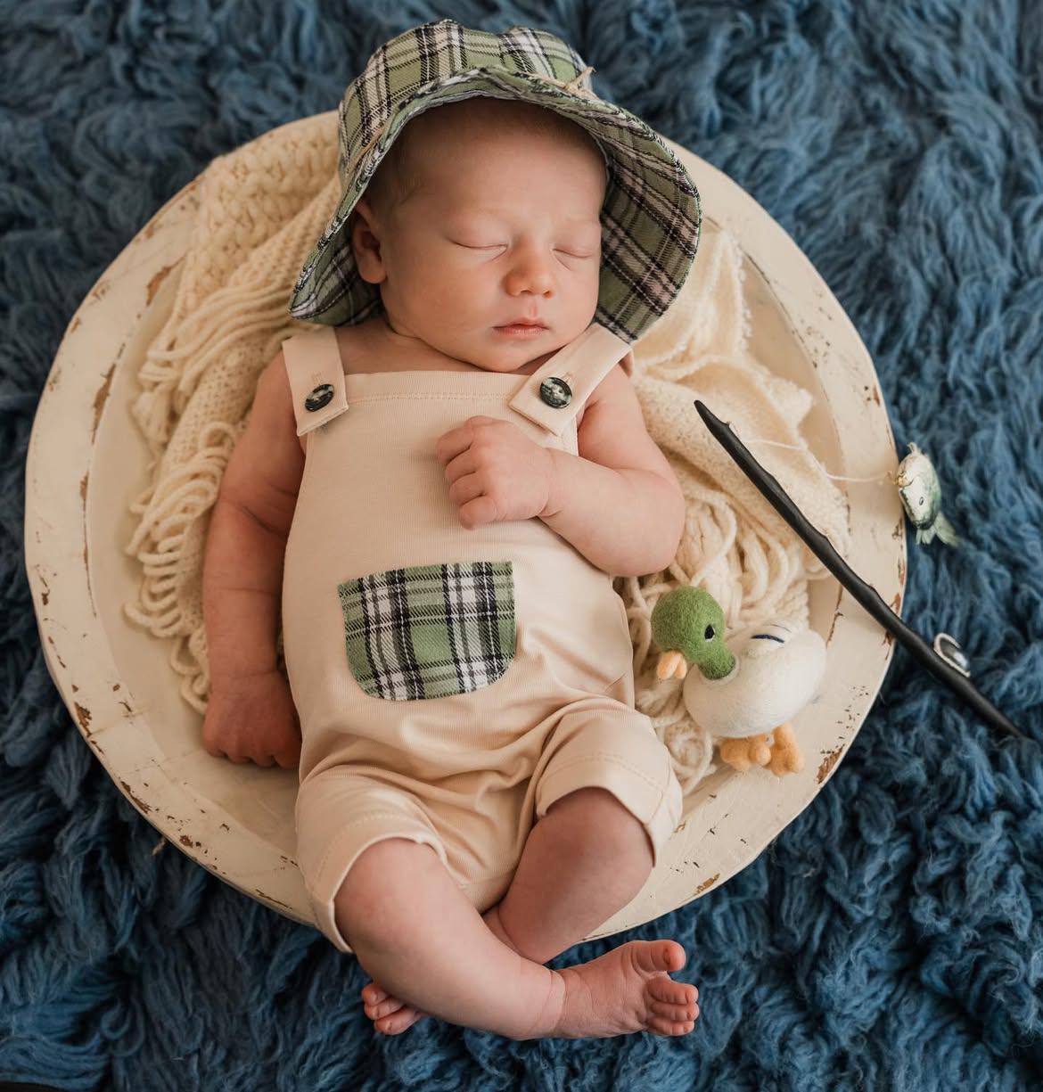 MADE TO ORDER! Newborn fisherman outfit