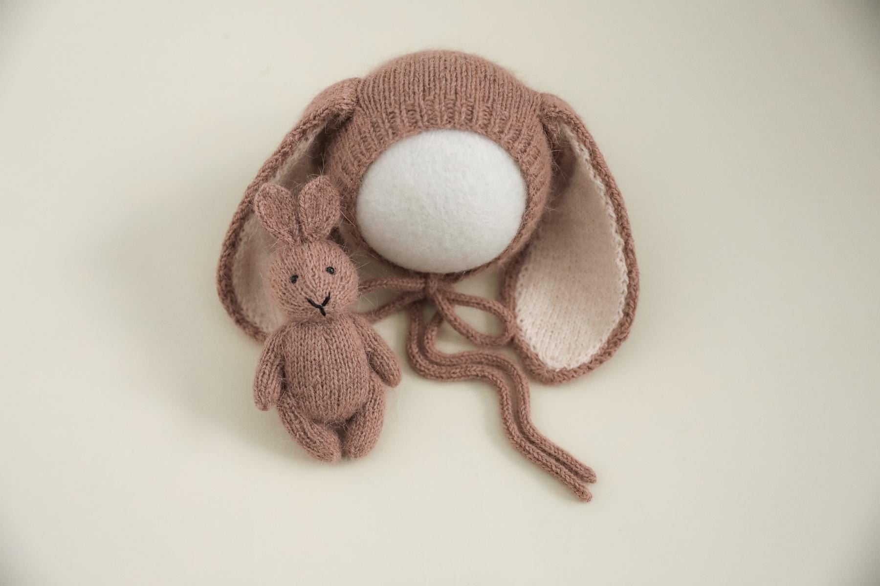 RTS! Knitted bunny bonnet