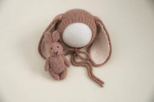 RTS! Knitted bunny bonnet