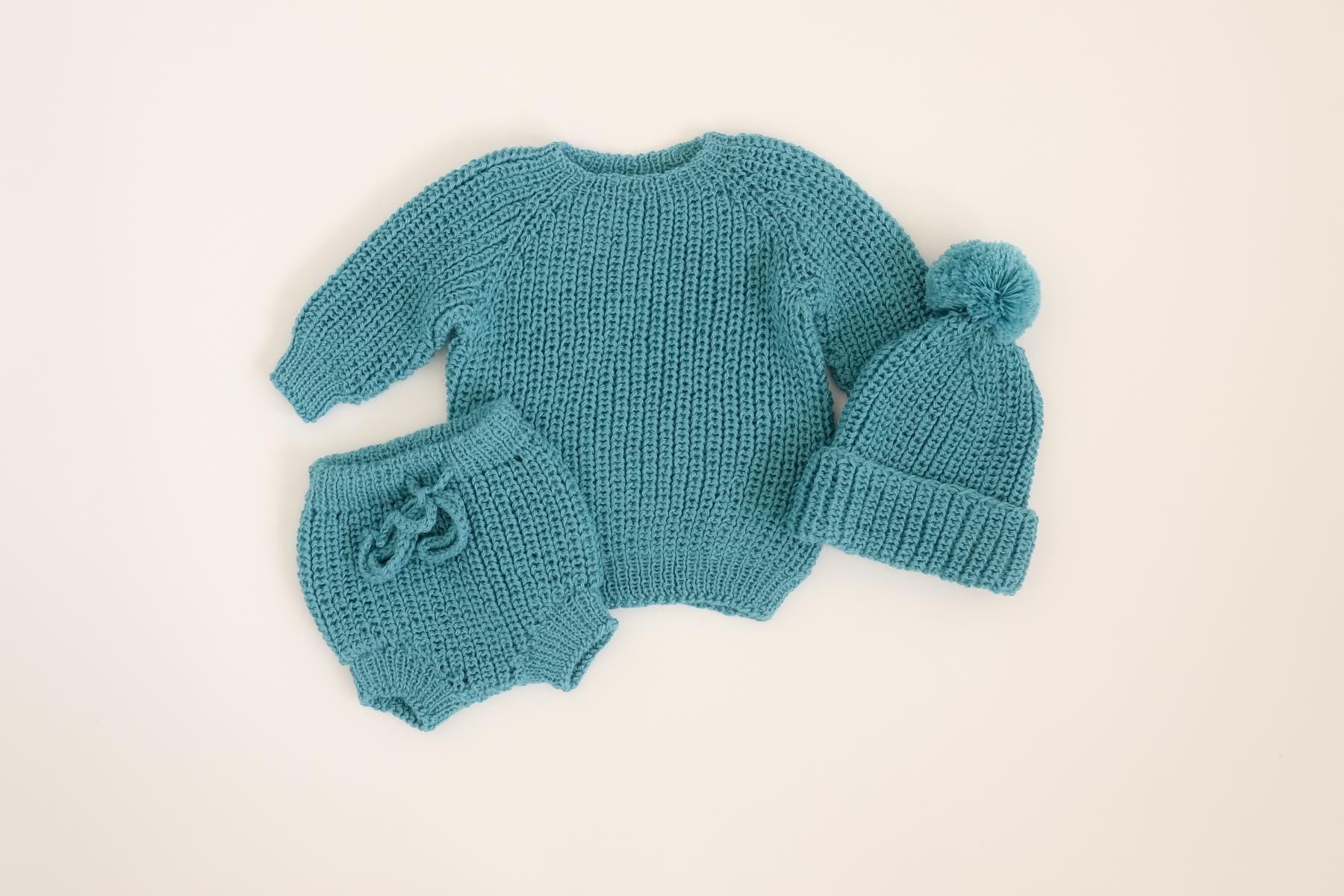 RTS! Baby knitted wear |Newborn Photography Props Coming home outfit Unisex props Chunky sweater Pompon hat Pants Bloomers Romper Baby knits