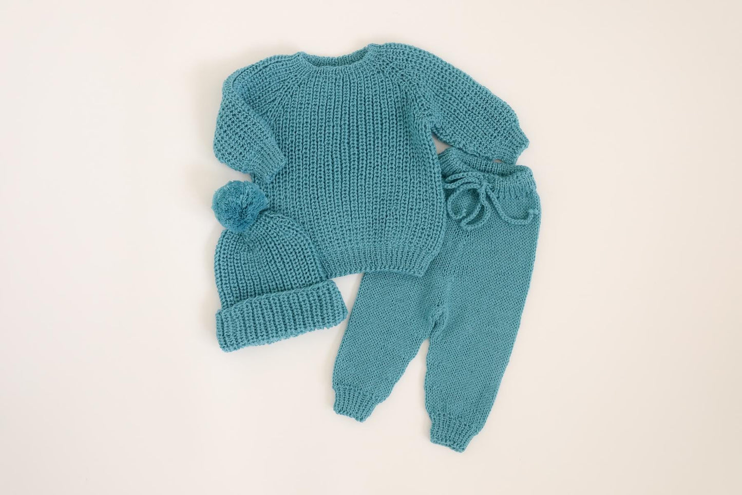 RTS! Baby knitted wear |Newborn Photography Props Coming home outfit Unisex props Chunky sweater Pompon hat Pants Bloomers Romper Baby knits