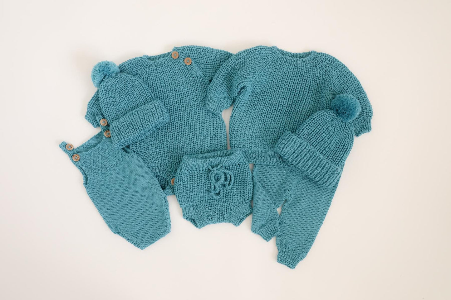 RTS! Baby knitted wear |Newborn Photography Props Coming home outfit Unisex props Chunky sweater Pompon hat Pants Bloomers Romper Baby knits