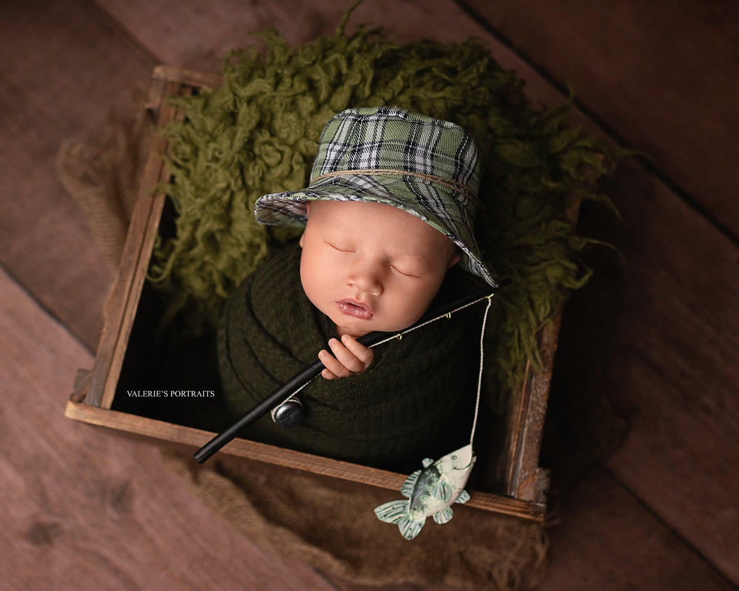 MADE TO ORDER! Fishing props | Fishing rod with fish Newborn photography props Fisherman props Decorative accessory Mini fishing pole set