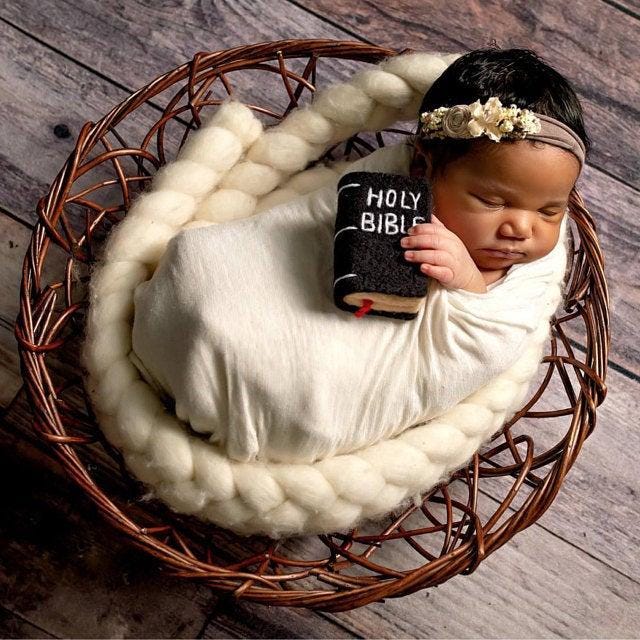 RTS! Felted bible | Felted stuffy toys Newborn photography props Baby photo props Wool holy bible