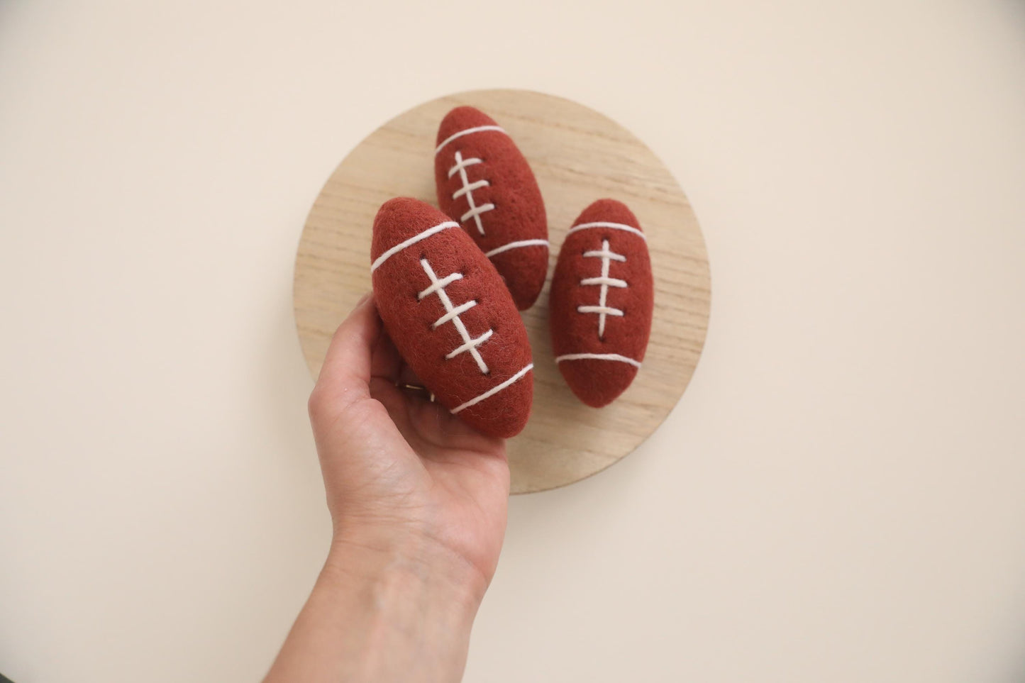RTS! Felted football | Felted stuffy toy Newborn photography props Photo props Felted sport props Wool American football ball