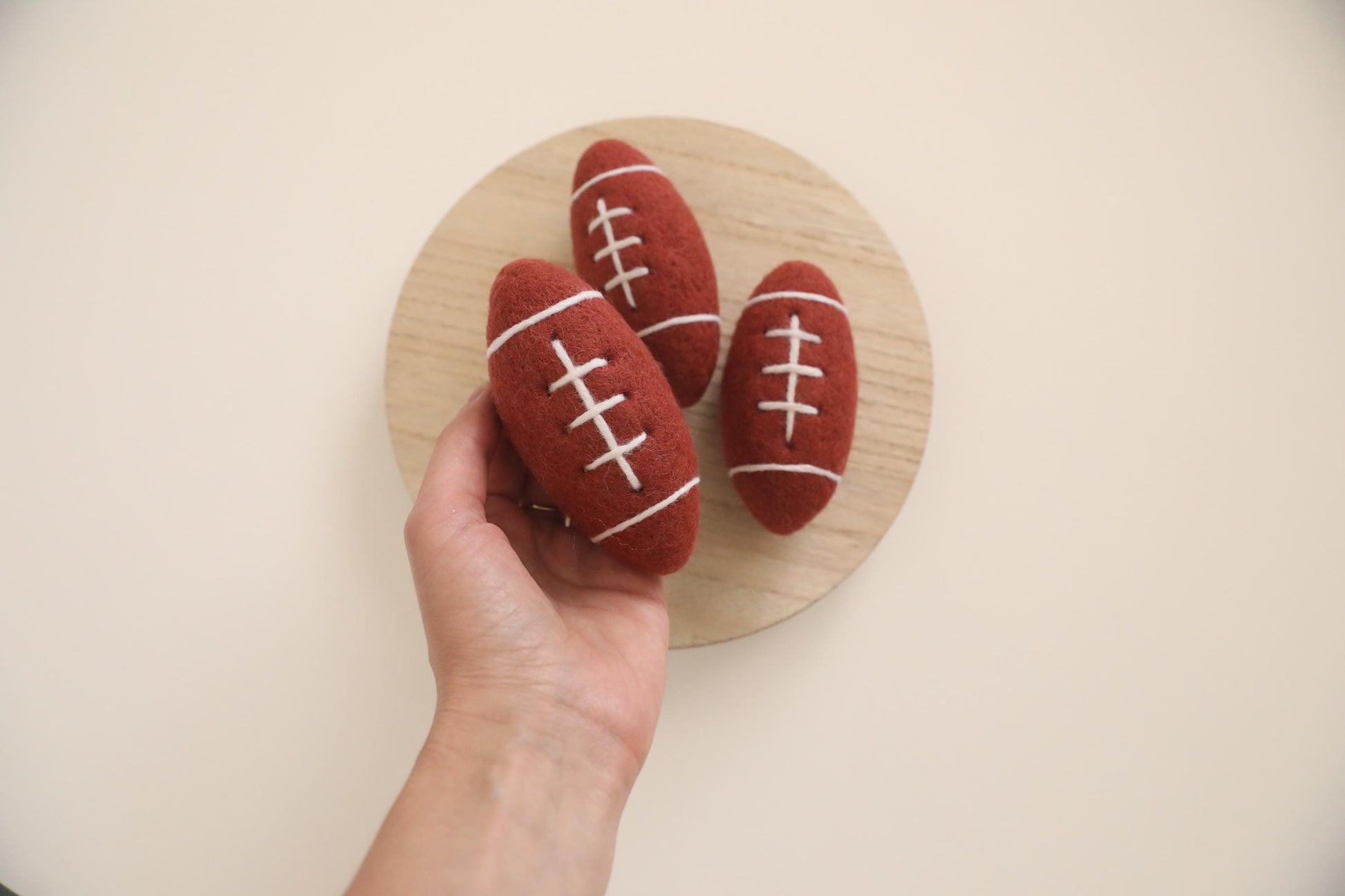 RTS! Felted football | Felted stuffy toy Newborn photography props Photo props Felted sport props Wool American football ball