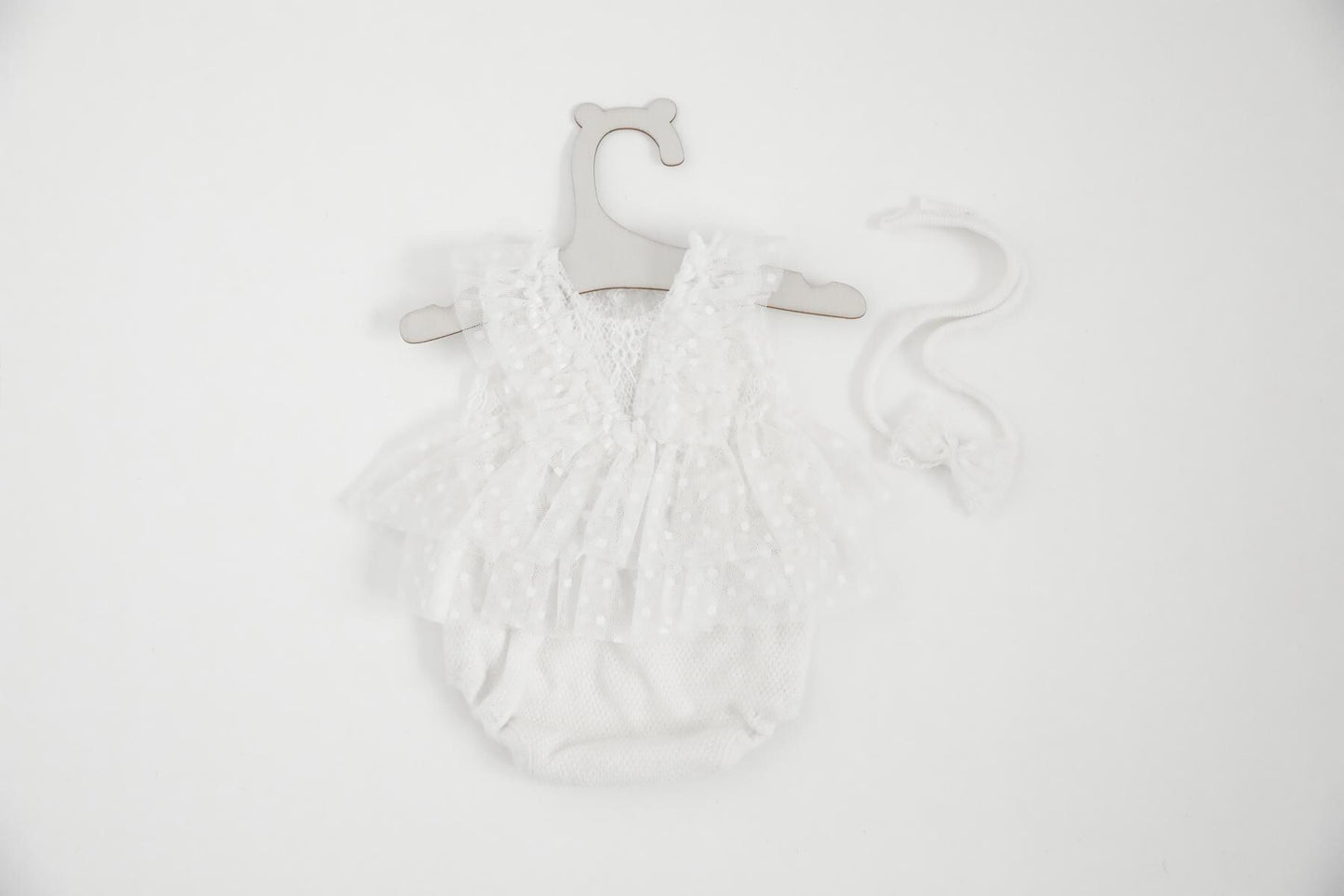 RTS! 3pcs dress set | Newborn photography props Baby girl dress props Newborn lace 2 pcs dress outfit with tieback